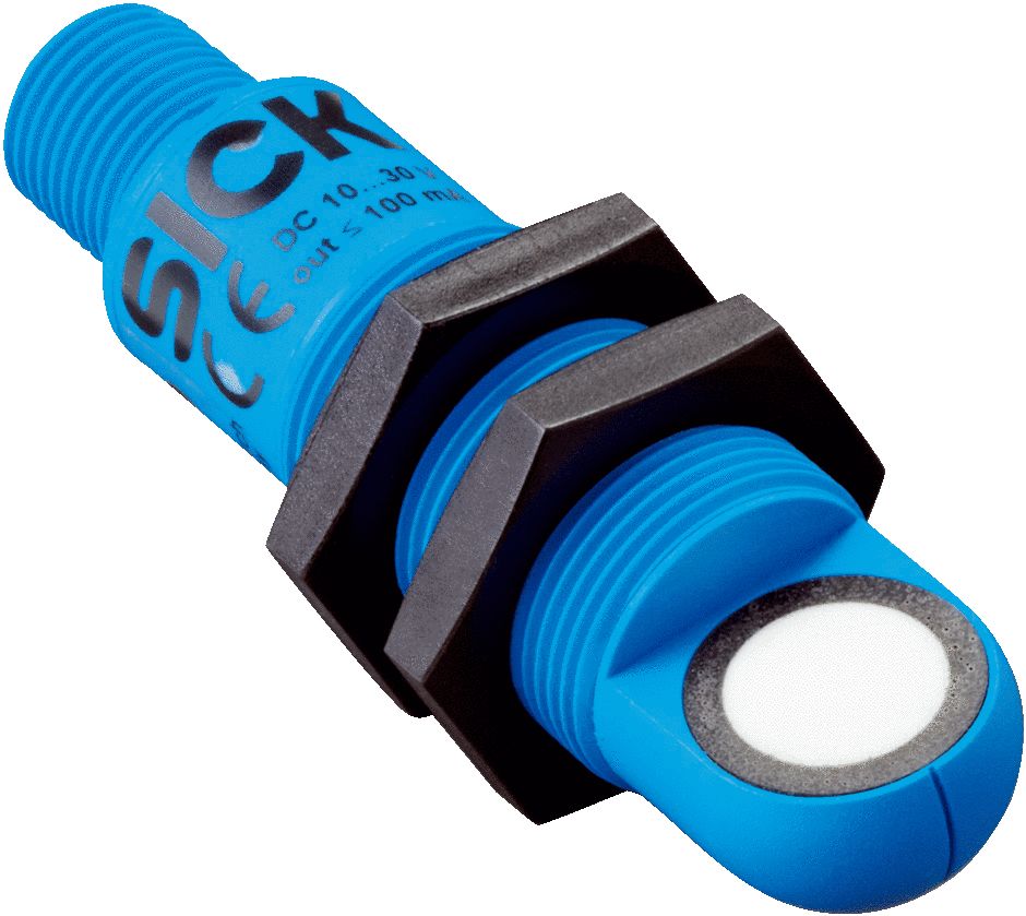 SICK Ultrasonic Threaded Barrel Proximity Sensor, M18, 1 m Detection, PNP NO, 10 → 30 V dc