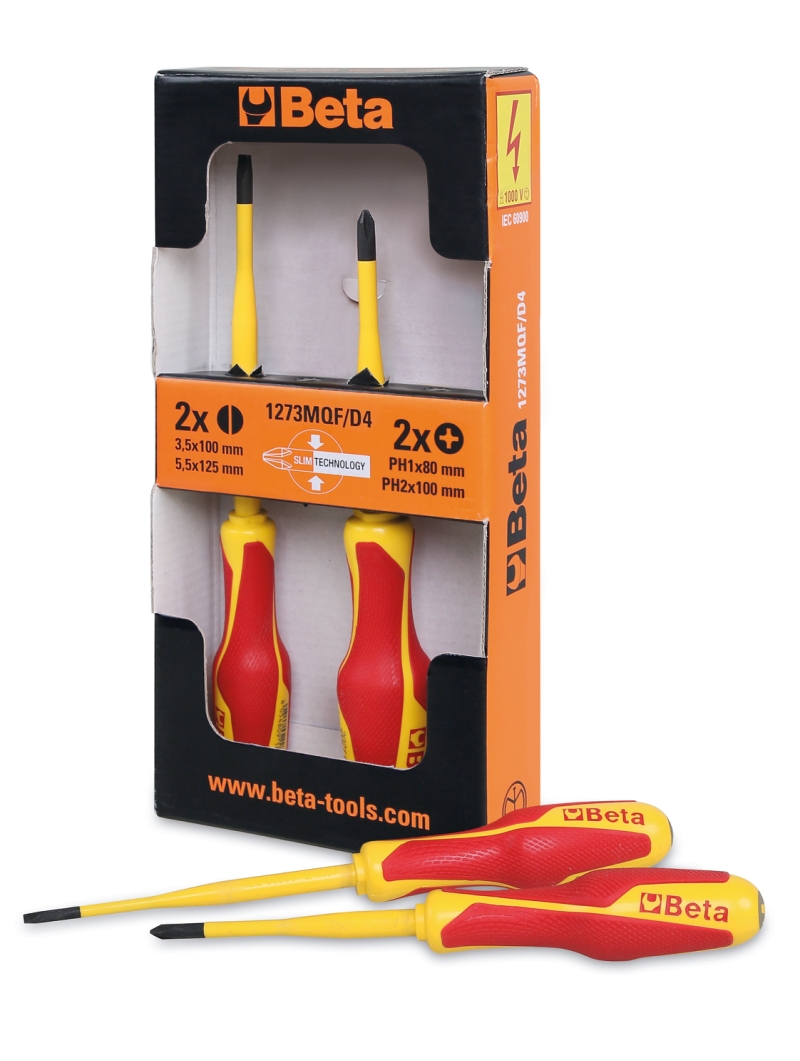 BETA Slotted Insulated Screwdriver Set, 6-Piece