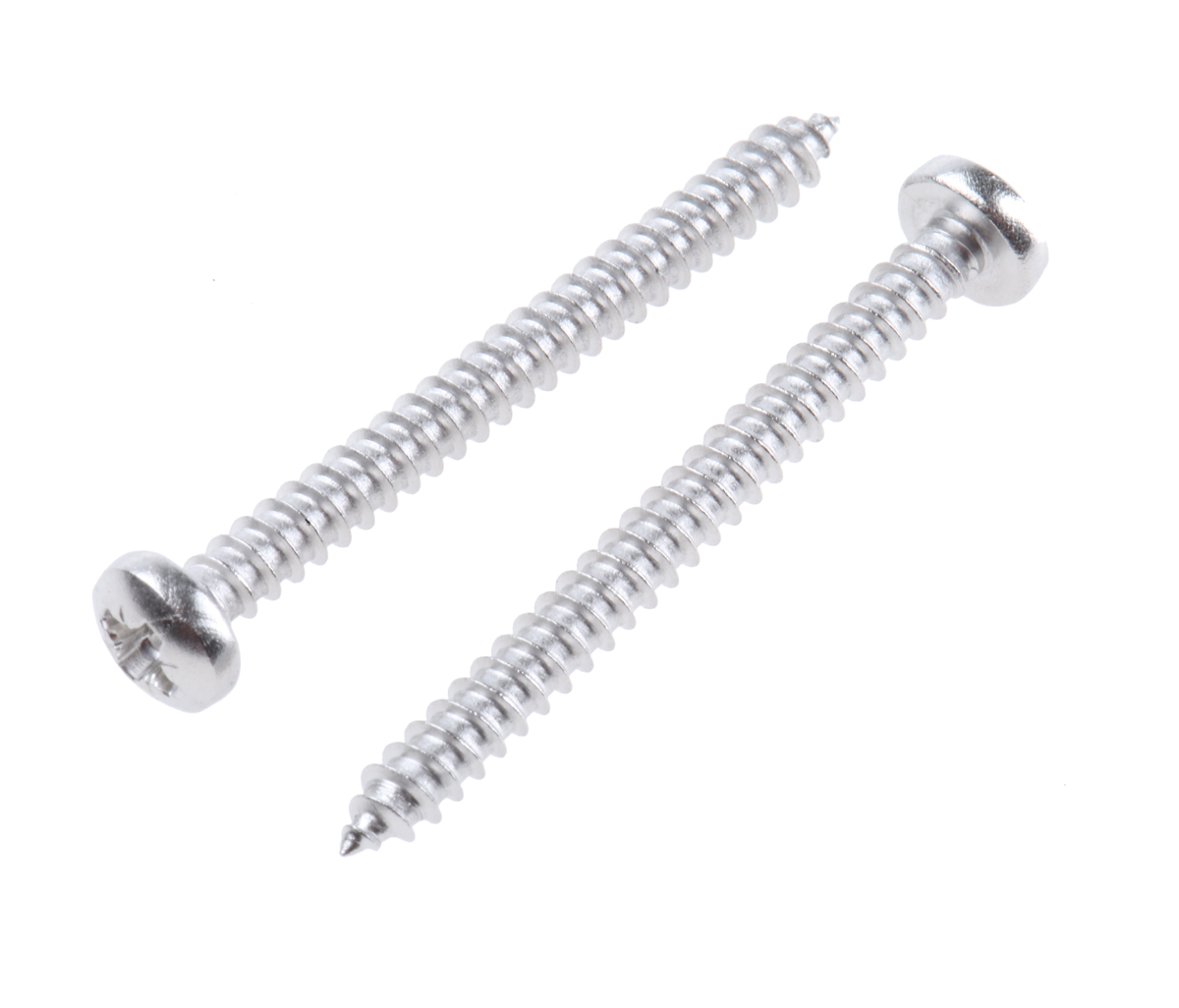 RS PRO Plain Stainless Steel Pan Head Self Tapping Screw, N°6 x 1.1/2in Long 38mm Long
