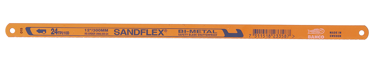 Bahco 300 mm Spring Steel Hacksaw Blade, 24 TPI