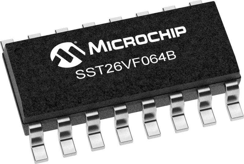 Microchip 64Mbit SPI, SQI Flash Memory 16-Pin SOIC, SST26VF064BT-104I/SO