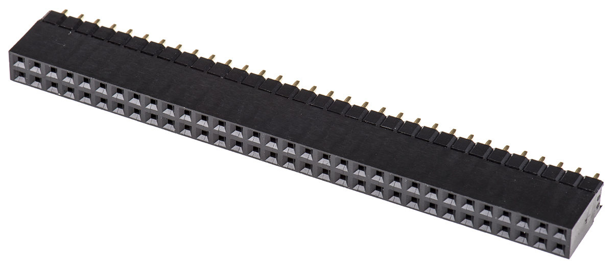 HARWIN Straight Through Hole Mount PCB Socket, 64-Contact, 2-Row, 2.54mm Pitch, Solder Termination