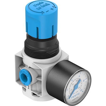 Festo QS-6 Regulator -, 8bar max. input, MS2-LR-QS6-D6-AR-BAR-F1A-B