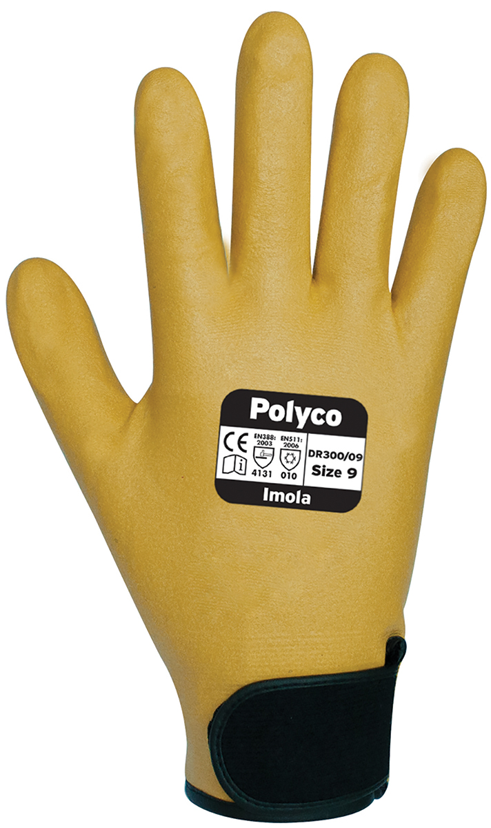 Polyco Healthline Imola Brown Nylon Nitrile Work Gloves, Size 9, Nitrile Foam Coating