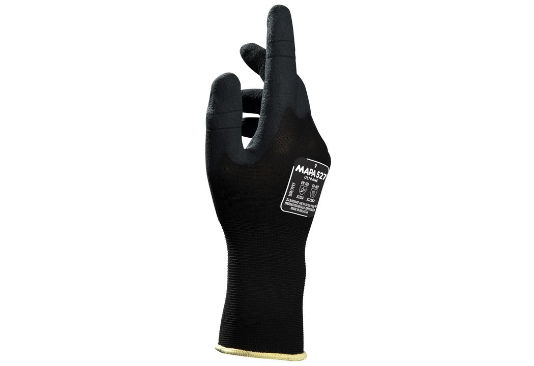 Mapa ULTRANE 527 Black, Grey Nitrile Foam Work Gloves, Size 11