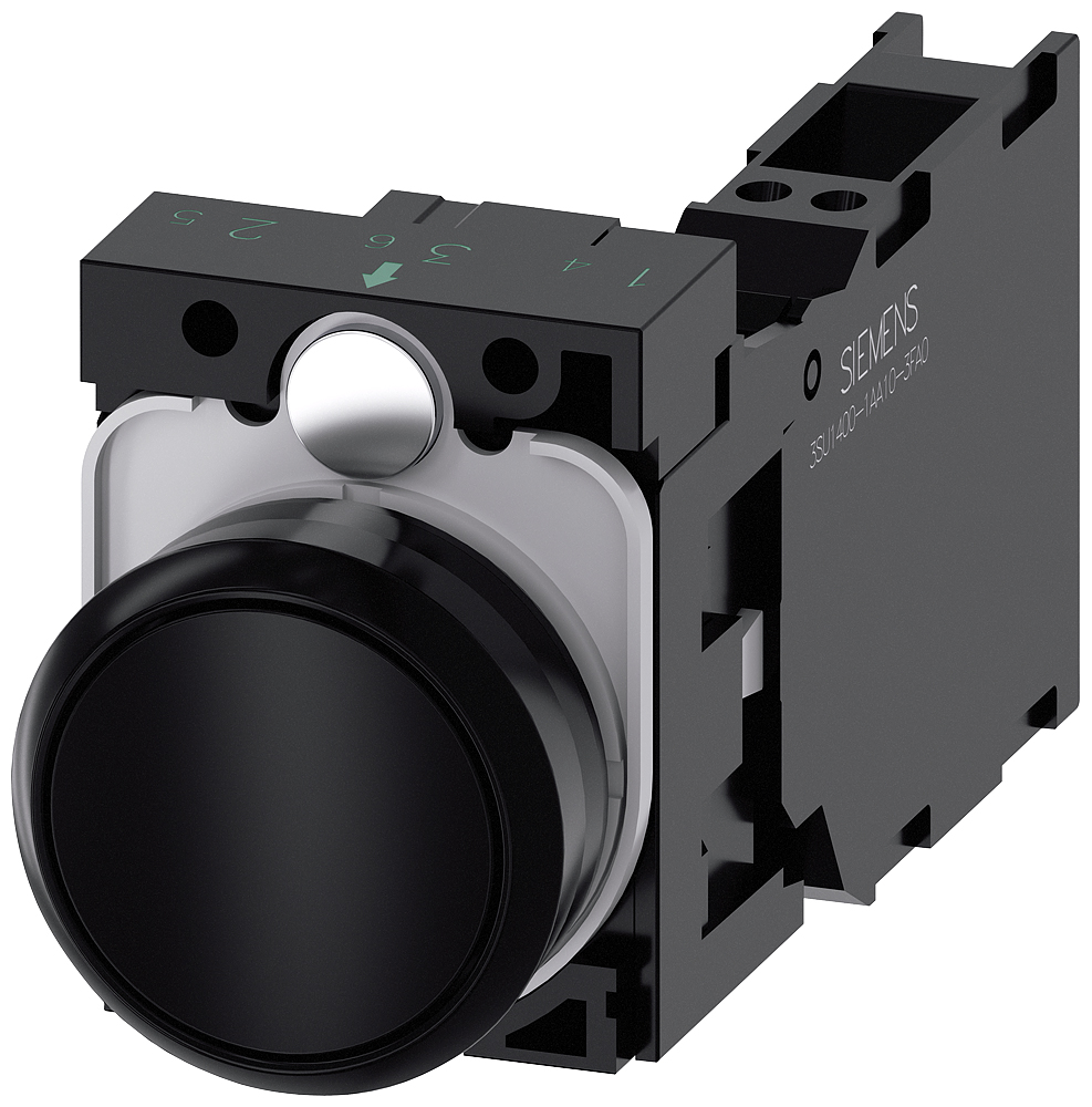 Siemens SIRIUS ACT 3SU11 Series Push Button Complete Unit, 22mm Cutout, SPST, IP66, IP67, IP69(IP69K)