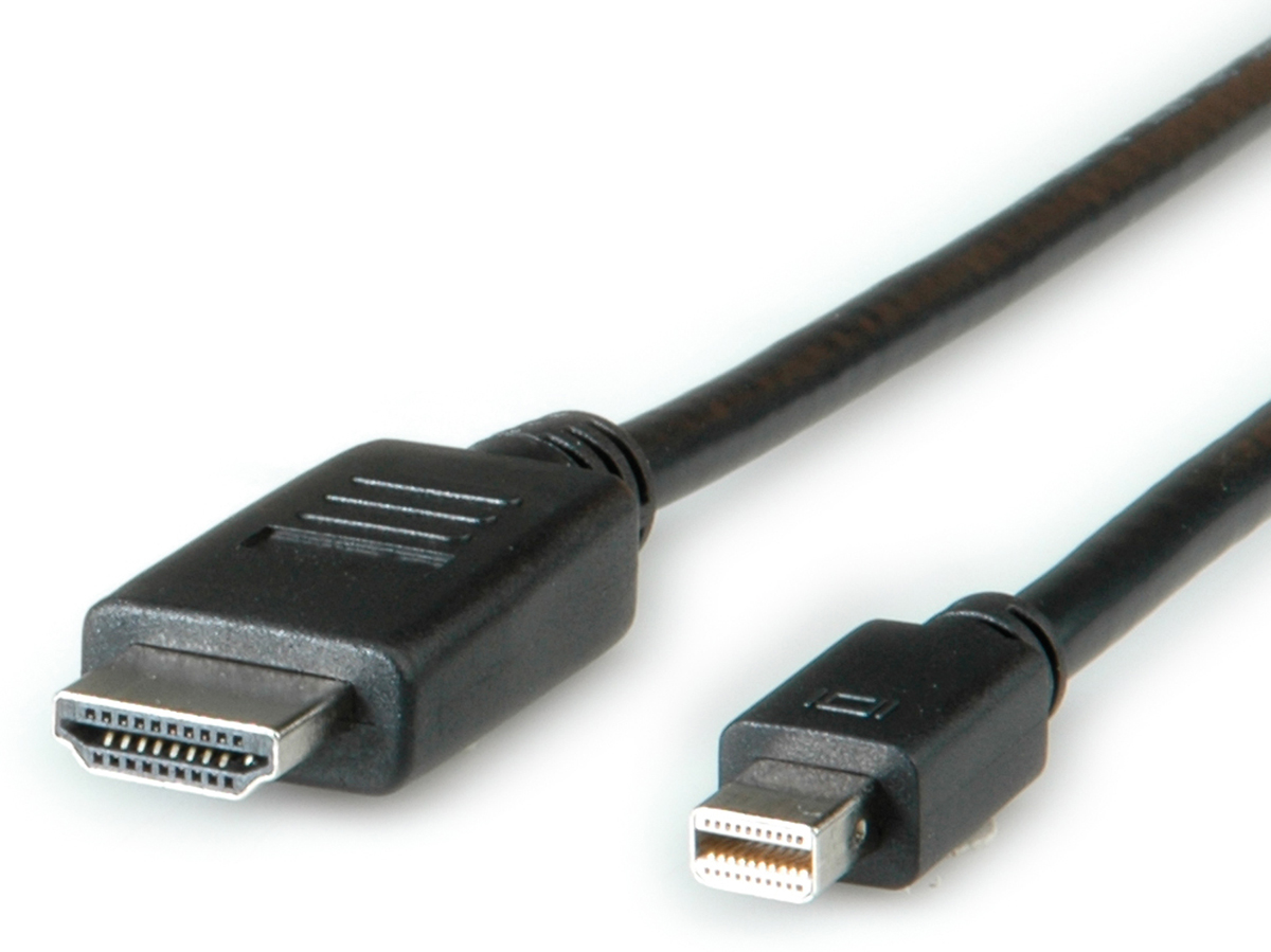 Roline Male Mini DisplayPort to Male HDMI, PVC  Cable, 2m