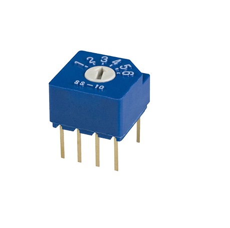 Nidec Components SS-10, 6 Position Rotary Selector Switch, 100 mA, Pin