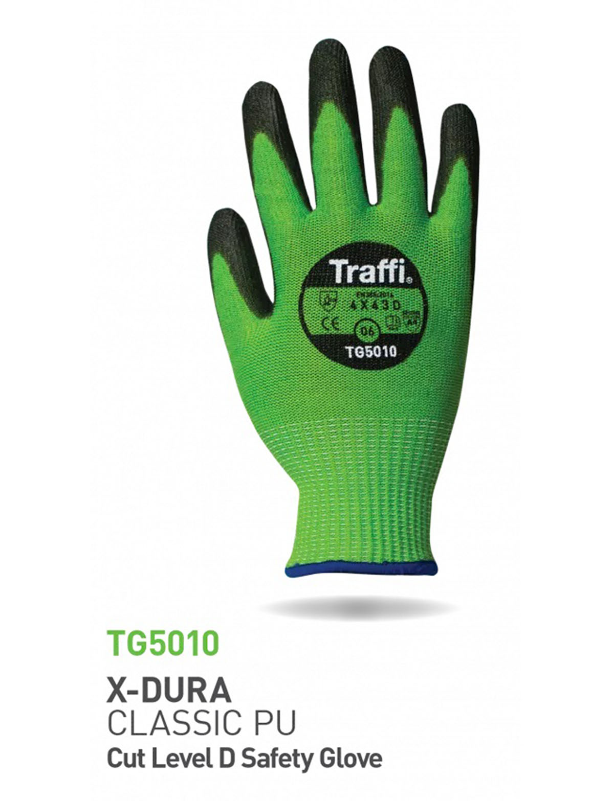 Traffi TG5010 Black, Green Elastane, Fibreglass, High Performance Polyethylene, Nylon, Polyester, Steel General Handling