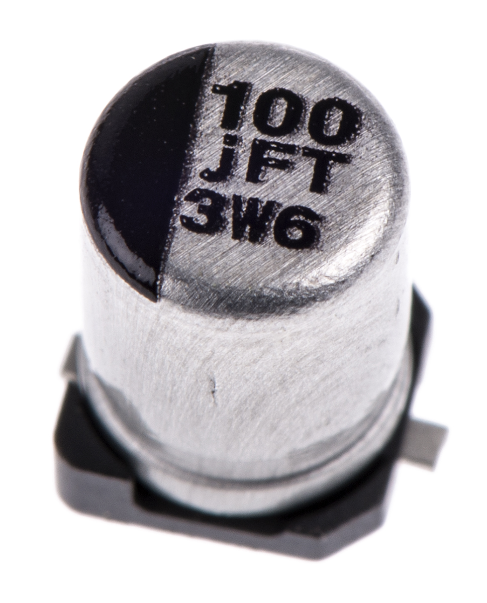 Panasonic 100μF Aluminium Electrolytic Capacitor 6.3V dc, Surface Mount - EEEFT0J101AR