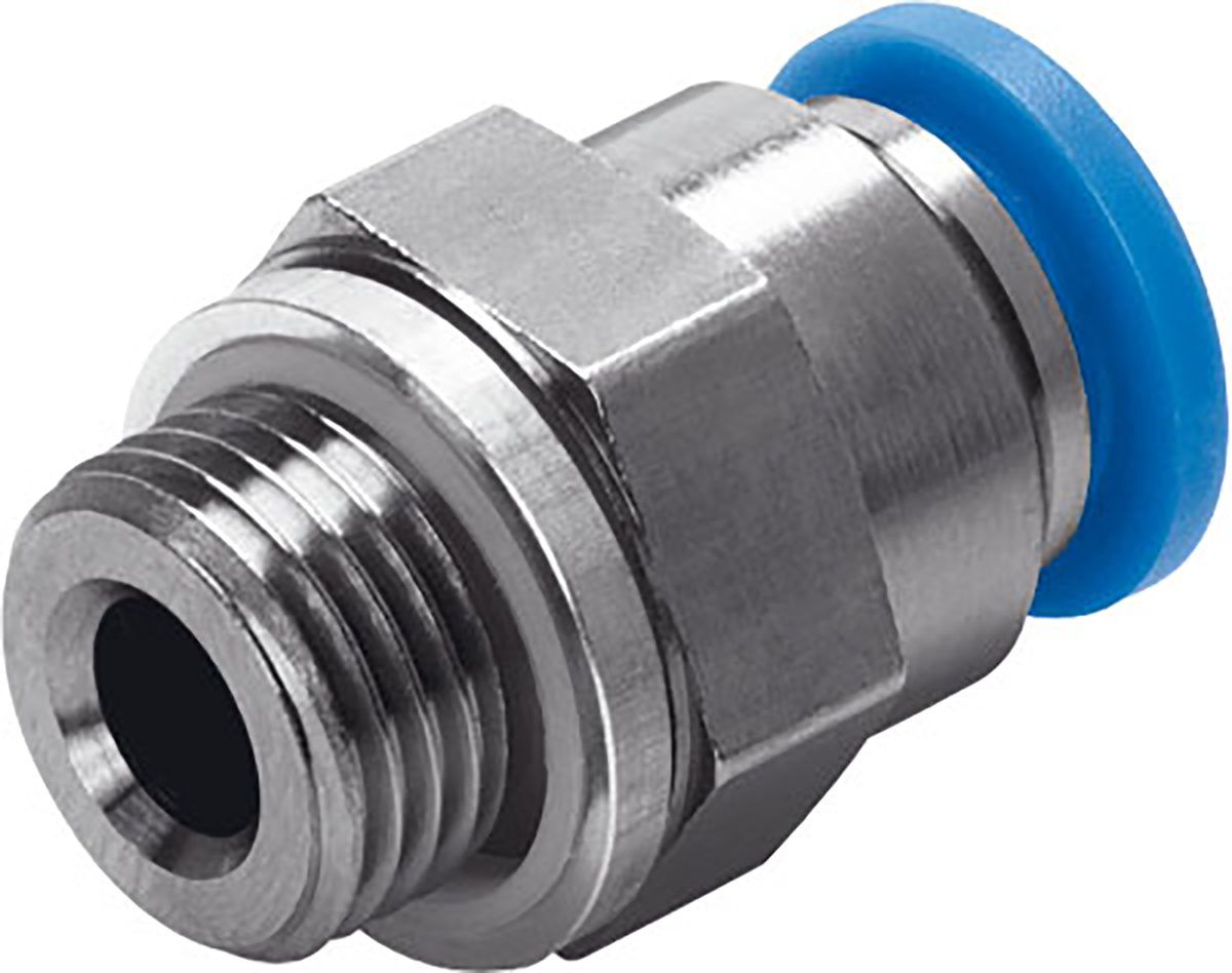 Festo QS Series Straight Threaded Adaptor, G 1/2 Male to Push In 12 mm, Threaded-to-Tube Connection Style, 186104
