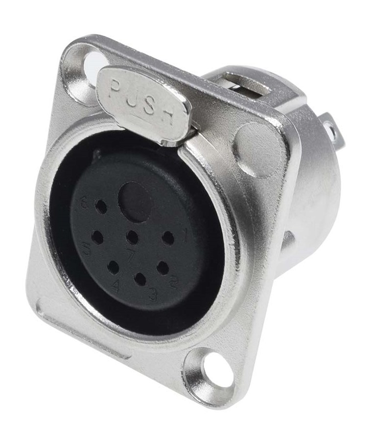 RS PRO Panel Mount XLR Connector, Female, 50 V, 7 Way, Nickel Plating
