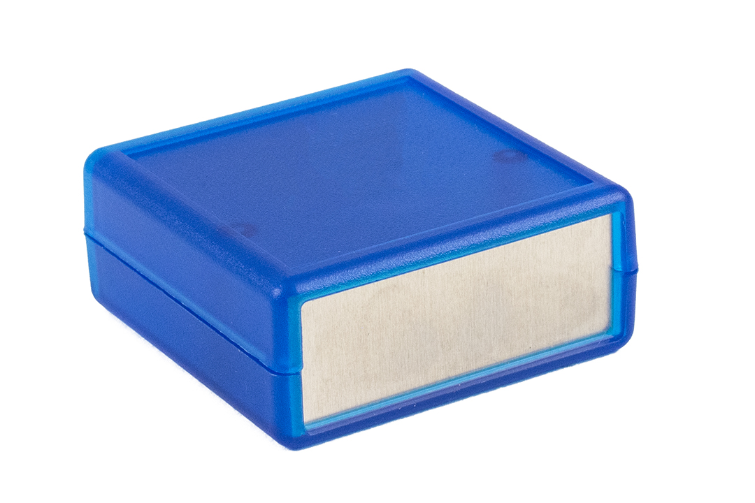 Hammond Transparent Blue ABS Instrument Case, 66 x 66 x 28mm