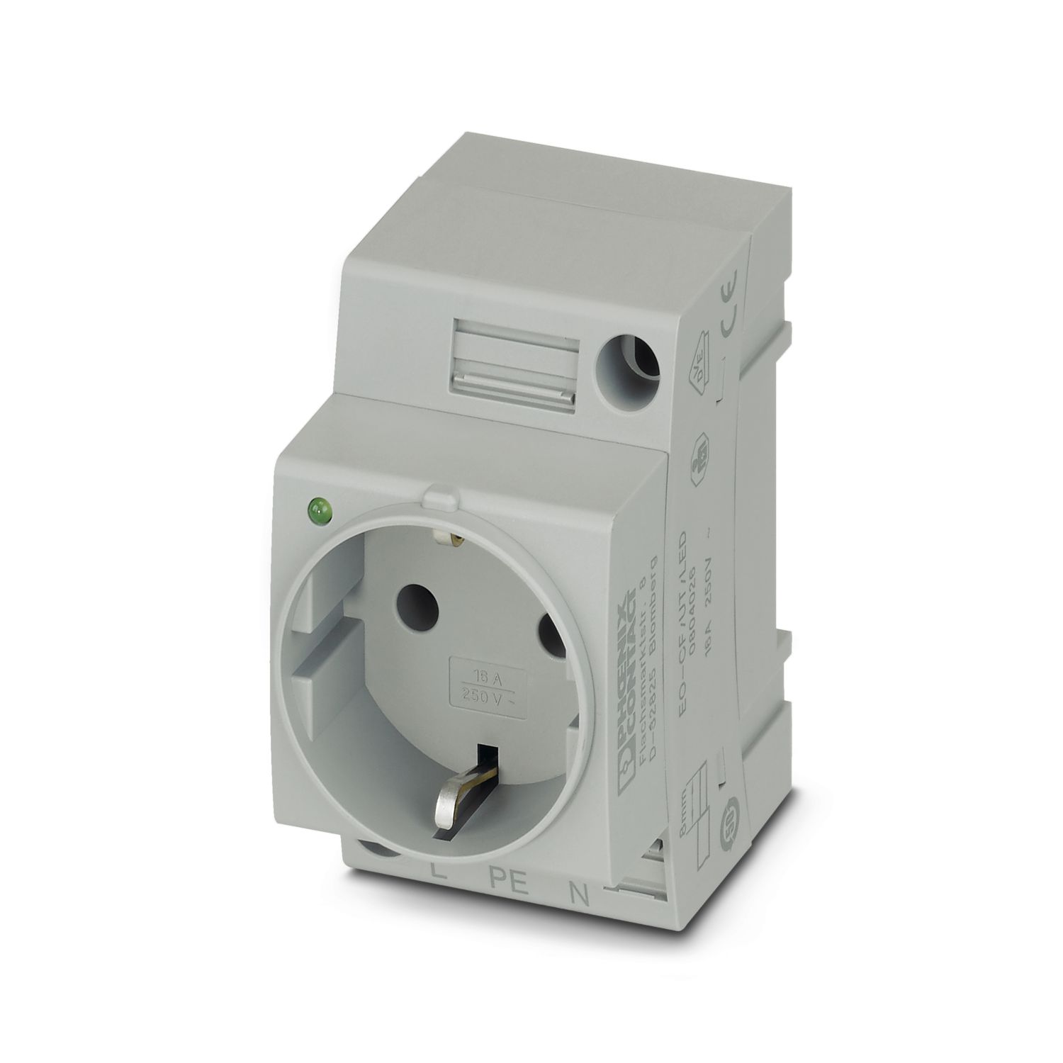 Phoenix Contact German Mains Sockets, 16A, DIN Rail, 250 V