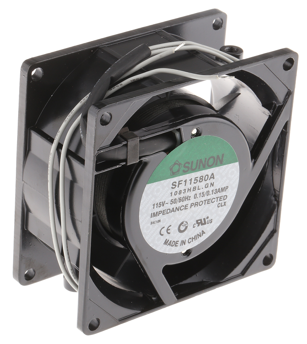 Sunon SF Series Axial Fan, 115 V ac, AC Operation, 52.7m³/h, 12W, 130mA Max, 80 x 80 x 38mm