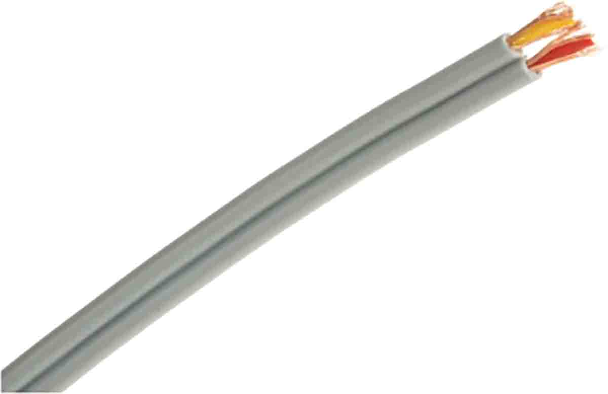 RS PRO 2 Core Microphone Cable, 0.14 mm² CSA Screened, 2.9 x 5.9mm od, 25m, Grey