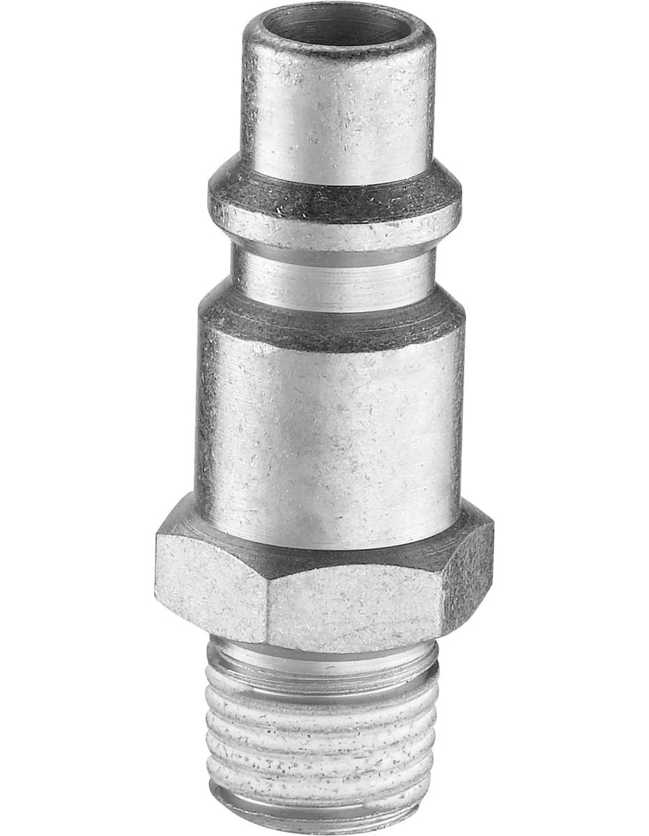 PREVOST Treated Steel Male Plug for Pneumatic Quick Connect Coupling, G 3/8 Male Threaded