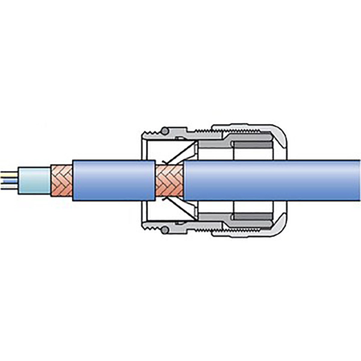 Lapp SKINTOP Series Metallic Nickel Plated Brass Cable Gland, M16 Thread, 4.5mm min., 10mm max., IP68