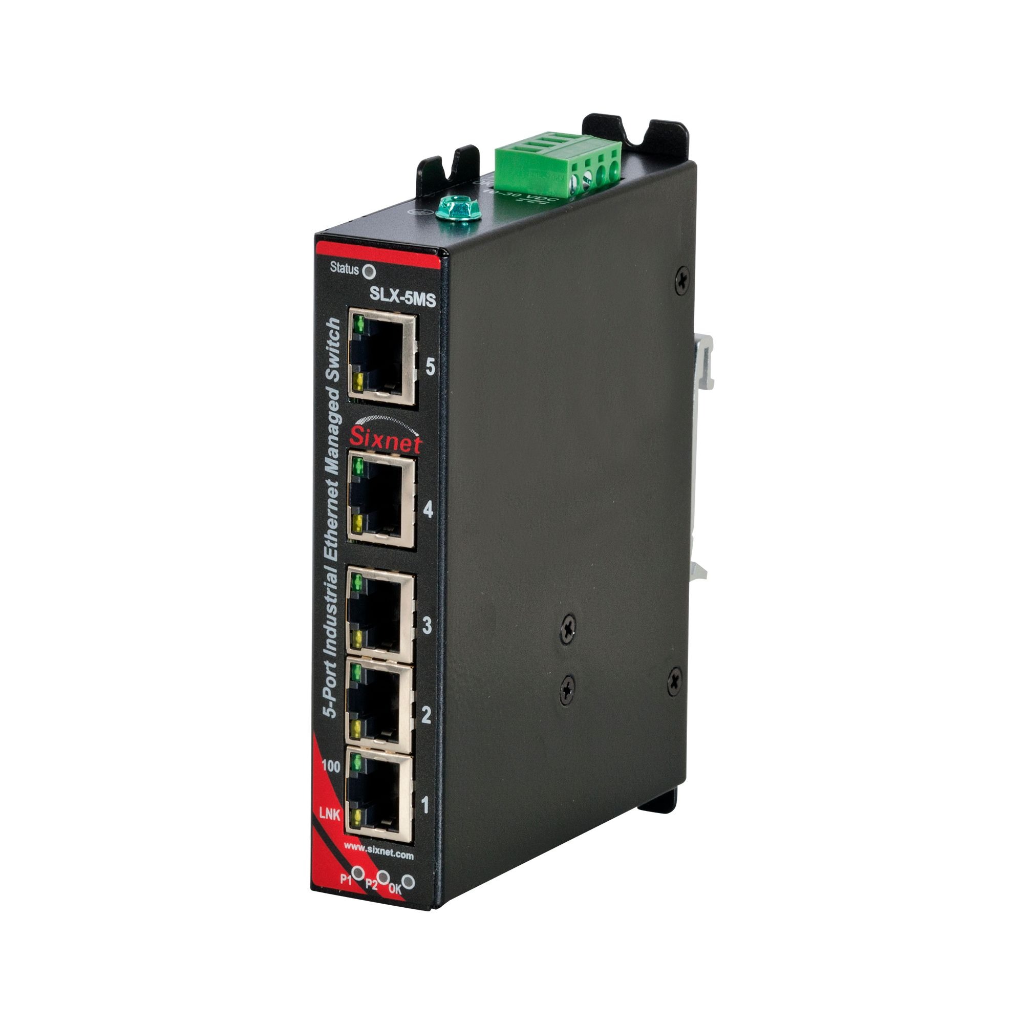 N-Tron SLX-5MS Series Panel Mount Ethernet Switch, 5 RJ45 Ports, 10/100Mbit/s Transmission, 10 → 30V dc