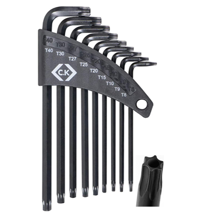 CK 9-Piece Torx Key Set, L Shape, Short Arm