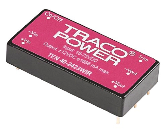 TRACOPOWER TEN 40WIR DC-DC Converter, 5V dc/ 8A Output, 9 → 36 V dc Input, 40W, Through Hole, +85°C Max Temp