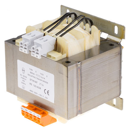 RS PRO 500VA 2 Output Chassis Mounting Transformer, 2 x 115V ac, IEC 61558-2-4
