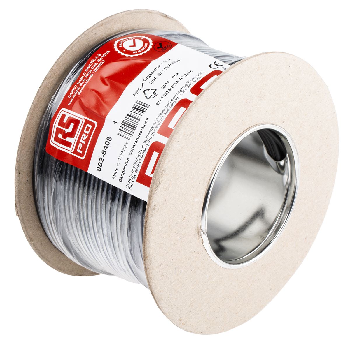 RS PRO Black 2.5mm² Hook Up Wire, 14 AWG, 45/0.25 mm, 100m, PVC Insulation