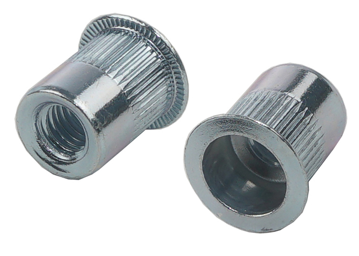 RS PRO Clear Passivated Zinc Plated, M4 Steel Threaded Insert, 9.9mm diameter 6.7mm Depth 11.9mm