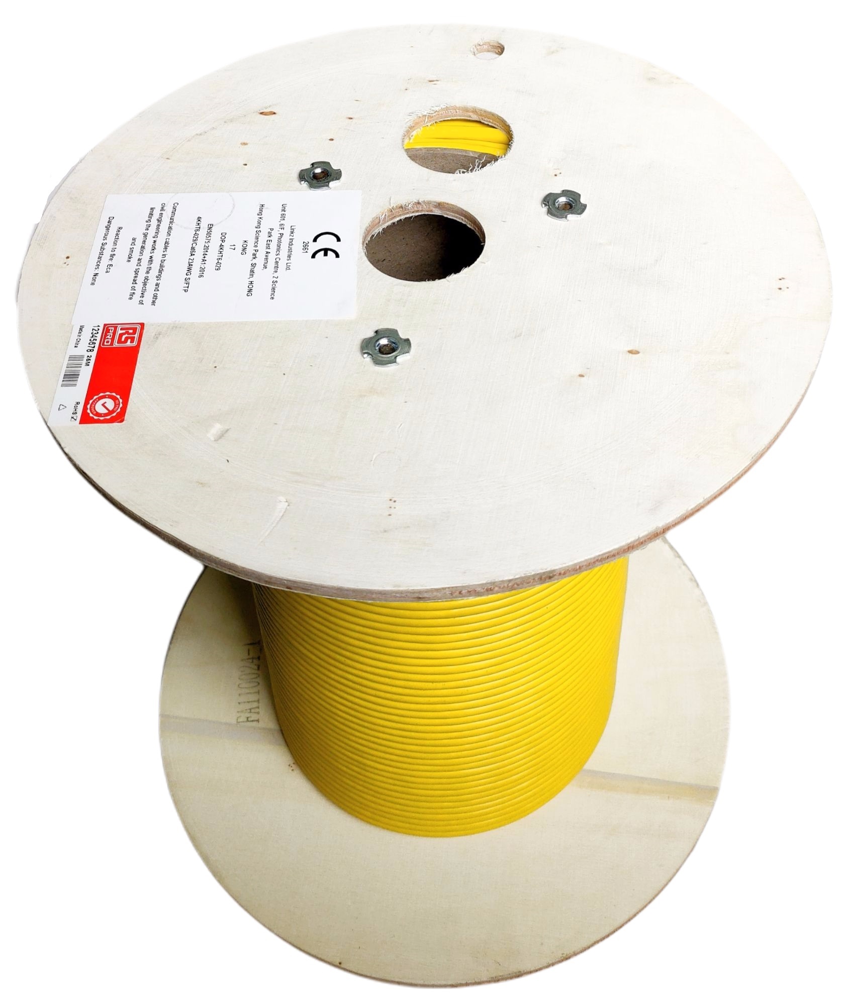 RS PRO, 100m Cat7a, Yellow, S/FTP Shielded, Unterminated LSZH Sheath
