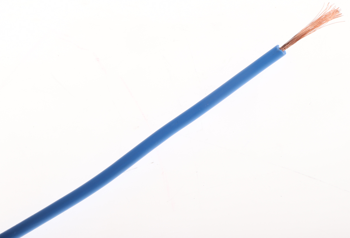 Staubli Blue 0.5 mm² Equipment Wire, 20 AWG, 129/0.07 mm, 100m, PVC Insulation