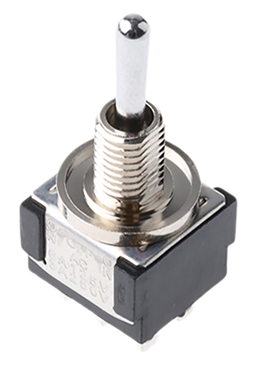 KNITTER-SWITCH Toggle Switch, Panel Mount, (On)-Off-(On), DPDT, Solder Terminal