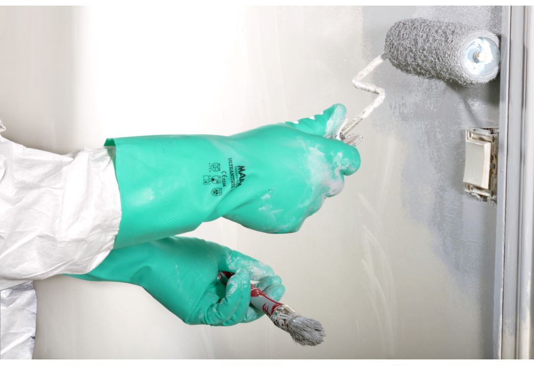 Mapa ULTRANITRIL 492 Green Nitrile Work Gloves, Size 11, Nitrile Coating