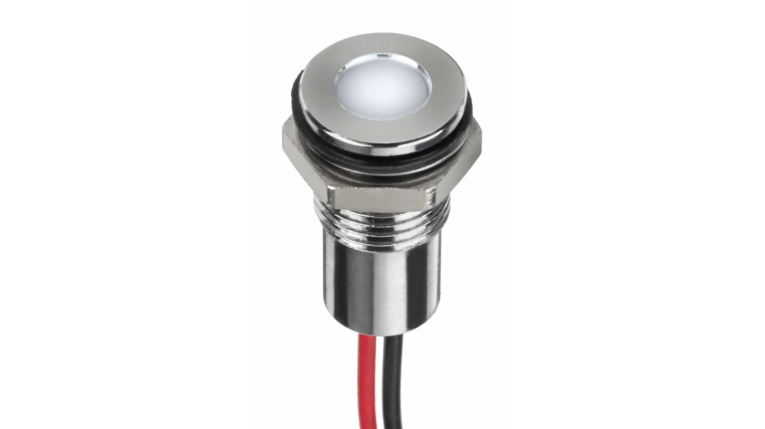 RS PRO White Panel Mount Indicator, 12V dc, 8mm Mounting Hole Size, Lead Wires Termination, IP67