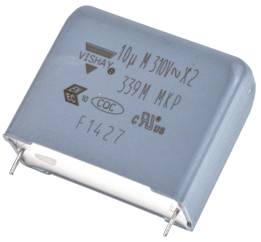 Vishay F339M X2 Polypropylene Film Capacitor, 310V ac, ±20%, 10μF, Through Hole