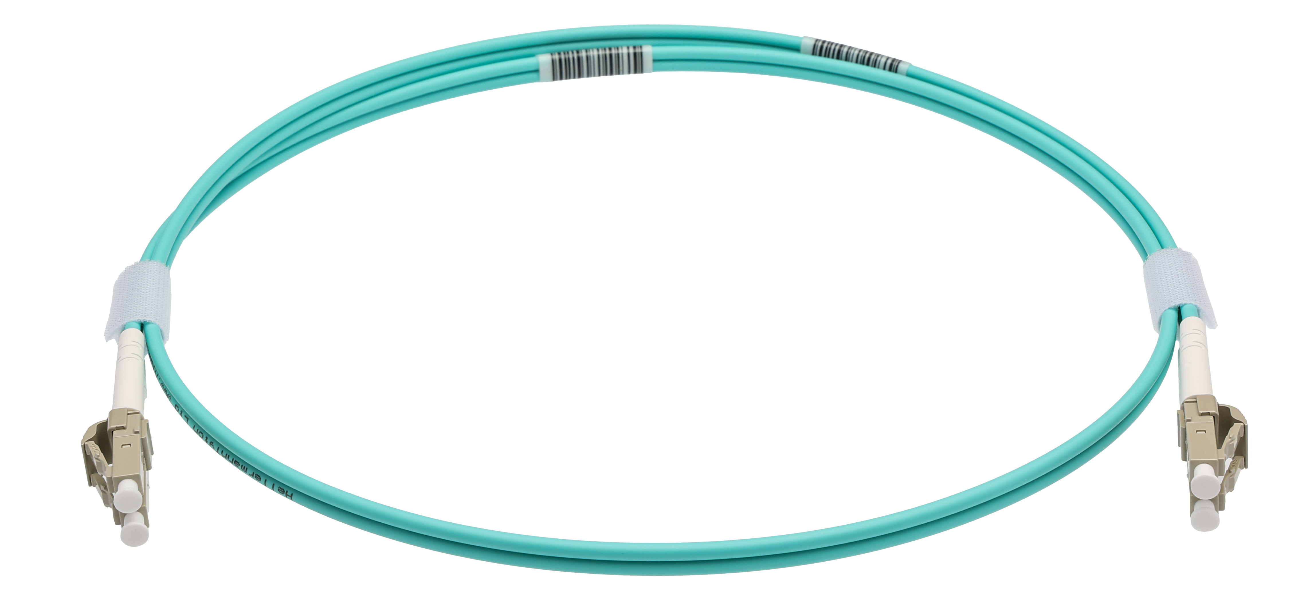 HellermannTyton Connectivity LC to LC Tight Buffer OM3 Multi Mode OM3 Fibre Optic Cable, 3mm, Light Blue, 1m