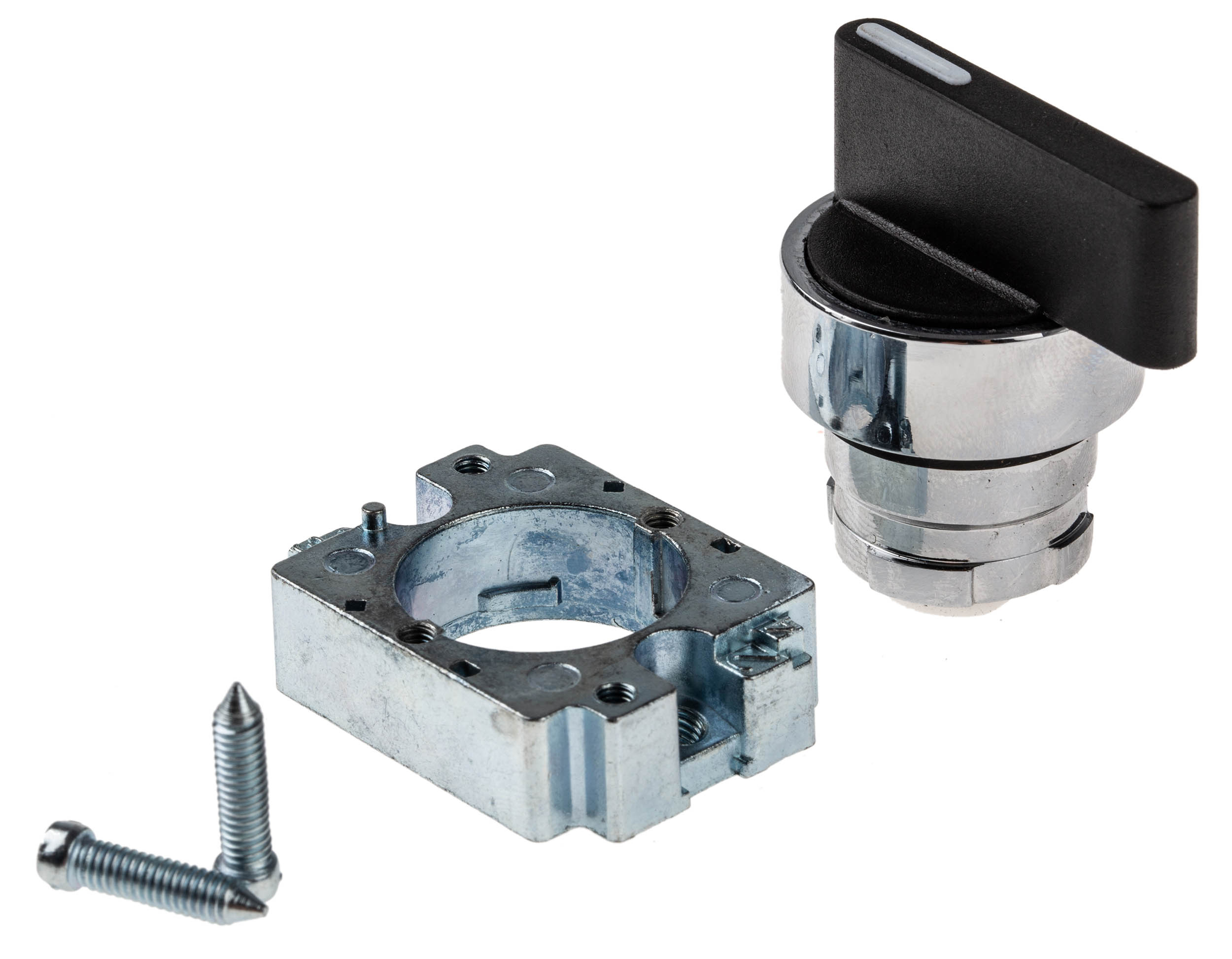 RS PRO 2 Position Selector Switch Head, 22mm Cutout, Black Handle