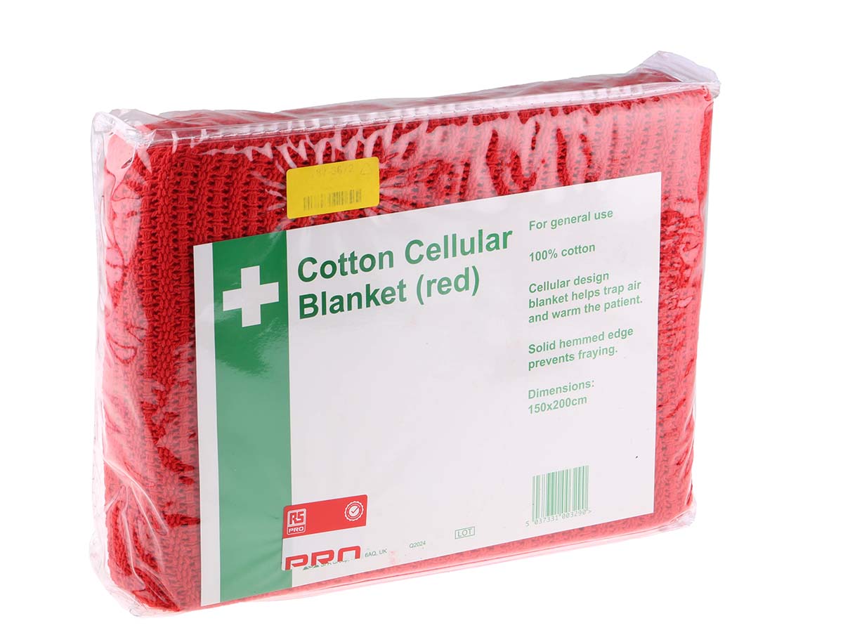 RS PRO Cotton Red Cotton Blanket Blanket 1.5m