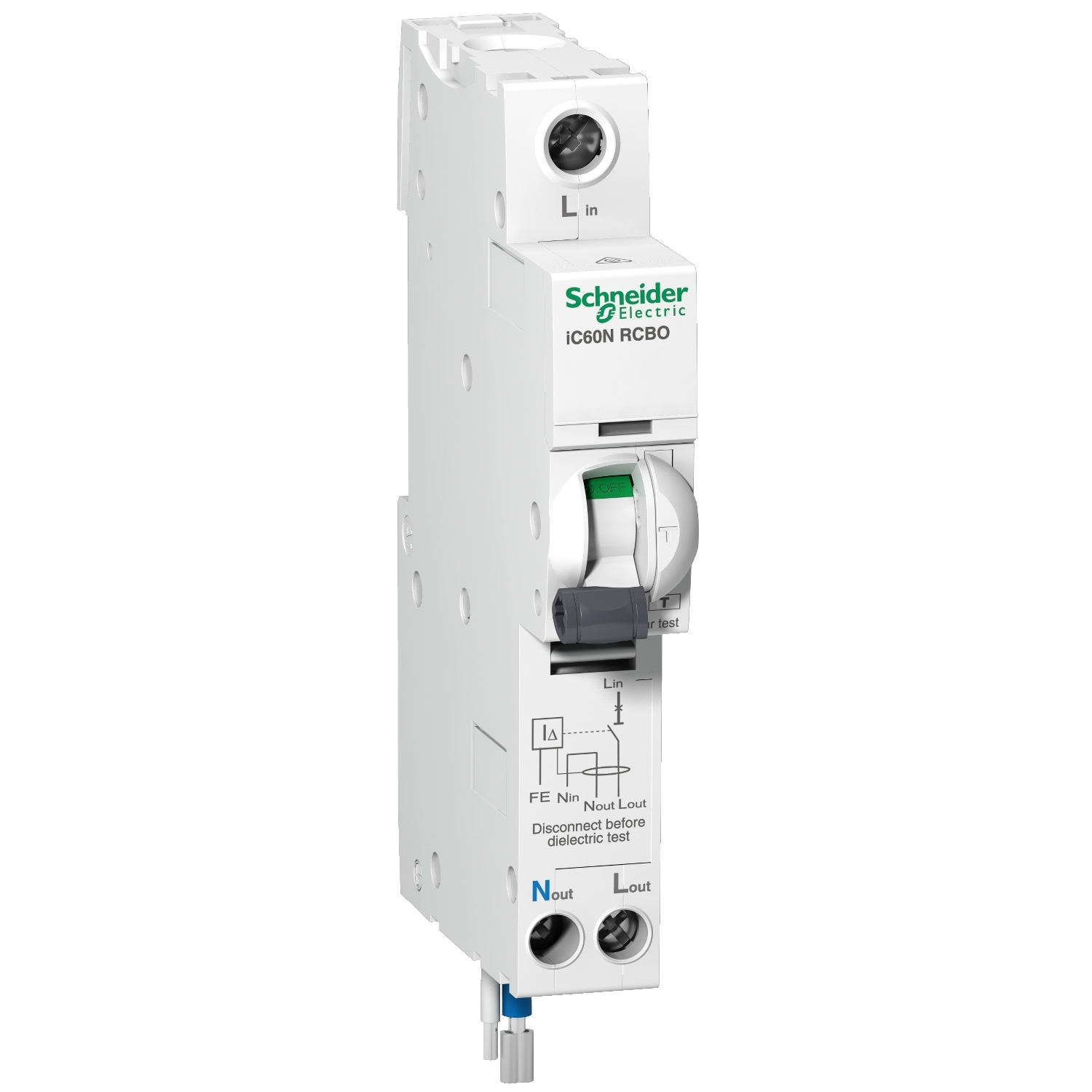 Schneider Electric RCBO, 16A Current Rating, 1P+N Poles, 100mA Trip Sensitivity, Acti 9 Range