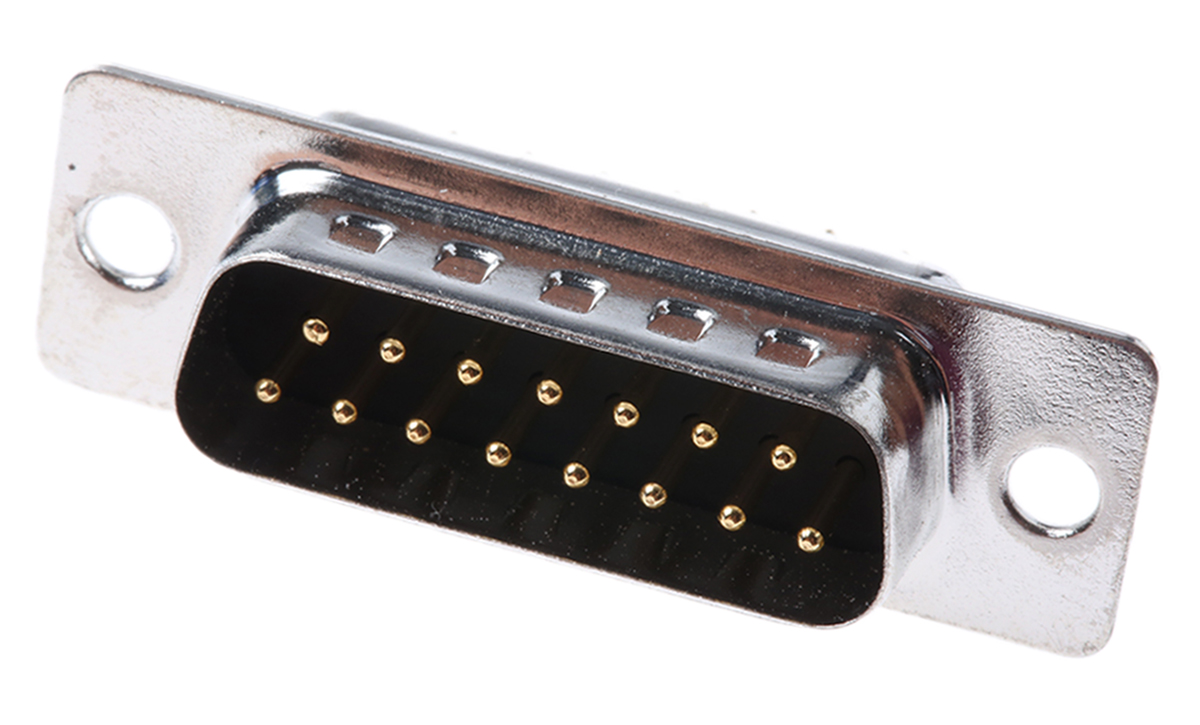 RS PRO 15 Way Through Hole D-sub Connector Plug, 2.77mm Pitch
