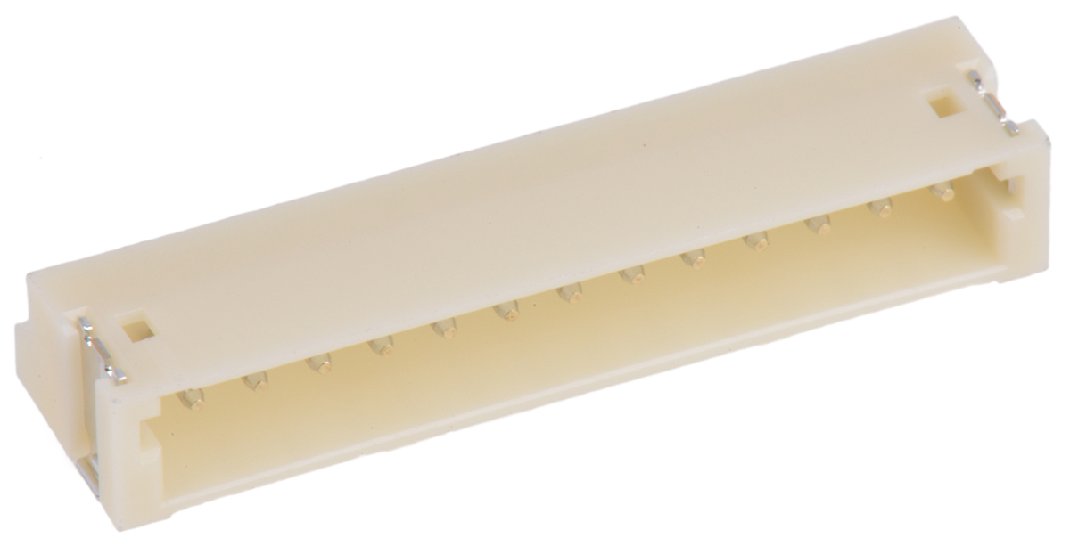 JST ZH Series Right Angle Surface PCB Header, 13 Contact(s), 1.5 mm Pitch, 1 Row, Shrouded