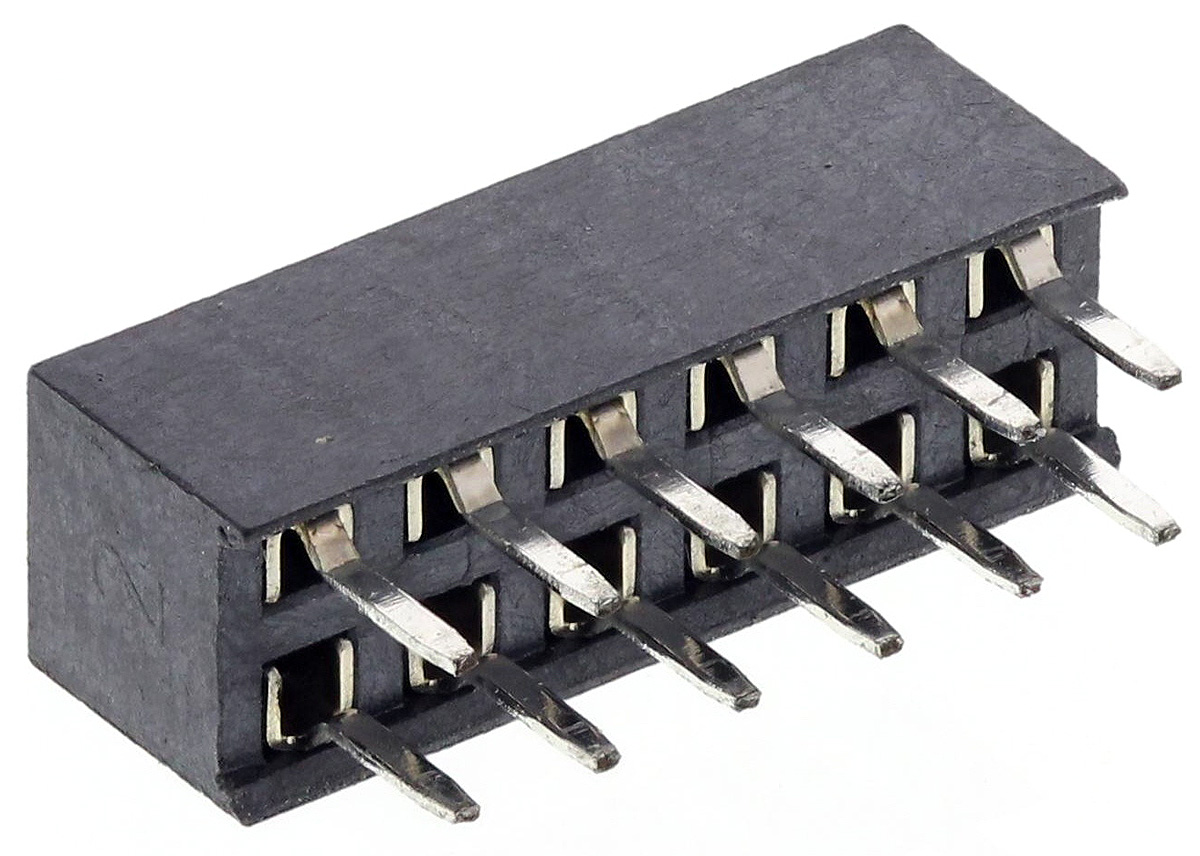 HARWIN Straight Through Hole Mount PCB Socket, 12-Contact, 2-Row, 2mm Pitch, Solder Termination
