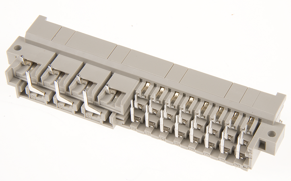 HARTING 09 06 24 + 7 Way 2.54 mm, 5.08 mm, 10.16 mm Pitch, Type MH Class C2, 2/3 Row, Right Angle DIN 41612 Connector,
