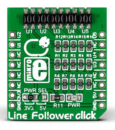 MikroElektronika Line Follower Click MikroBus Click Board for QRE1113