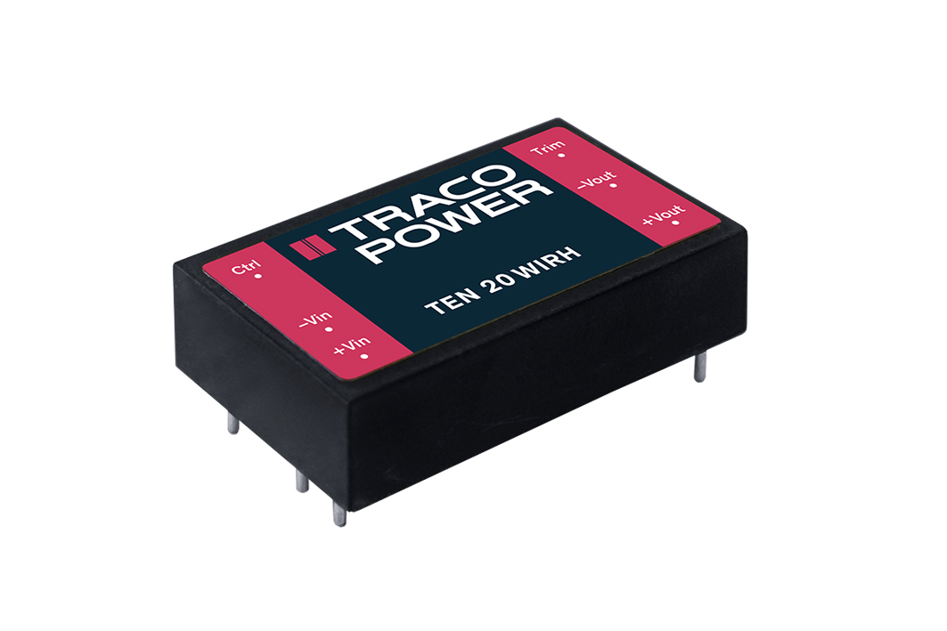TRACOPOWER TEN 20WIRH Isolated DC-DC Converter, -5 → 5V dc/, 36 → 160 V dc Input, 20W, PCB Mount