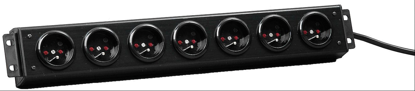 CAE Multimedia Connect Schuko 7 Gang Power Distribution Unit, 2m Cable, 16A, 250 V ac