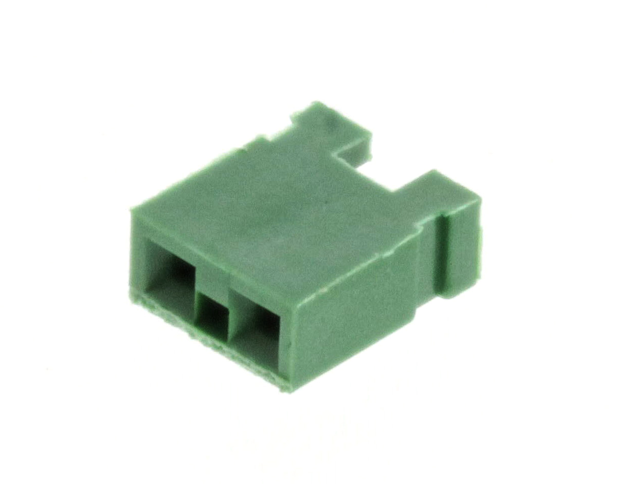 TE Connectivity, AMPMODU Mod IV Shunt Female Straight Green Open Top 2 Way 1 Row 2.54mm Pitch
