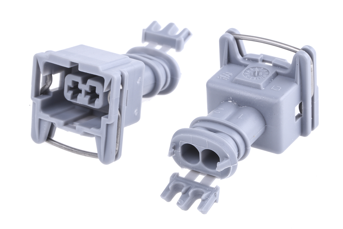 TE Connectivity, Junior Power Timer Automotive Connector Socket Grey 2 Way, Solder Termination 282680-1