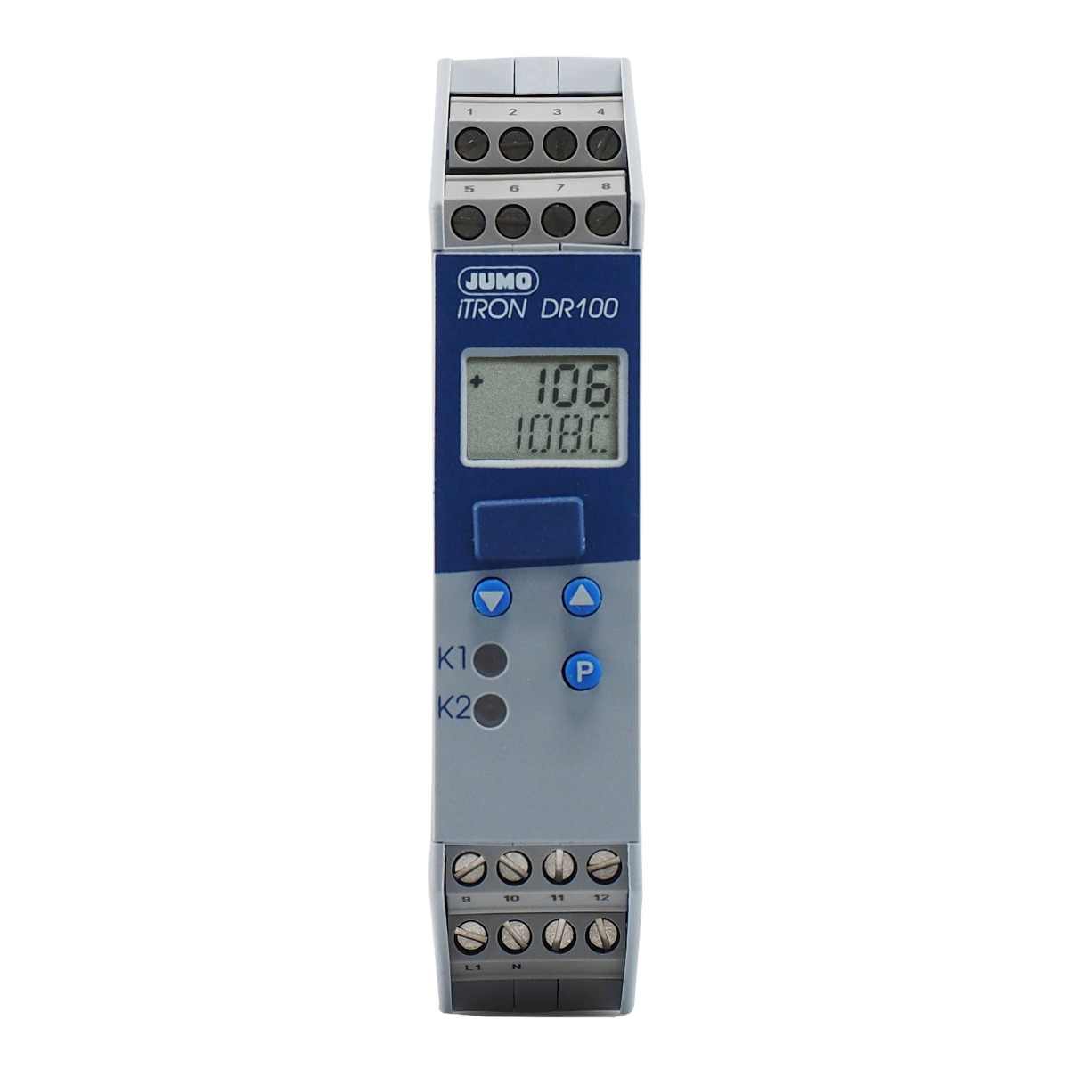 Jumo 702060 DIN Rail Controller, 109 x 117.8mm 1 Input, 1 Output Relay, 110 → 240 V ac Supply Voltage Controller