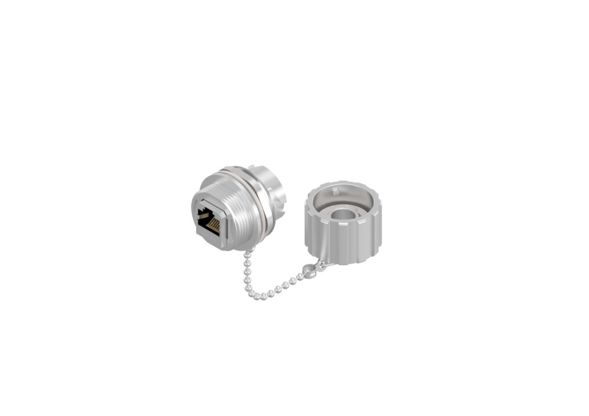 Amphenol CONEC 17 Series Single-Port RJ45 Jack Receptacle & Cover Kit, Cat5e, Shielded