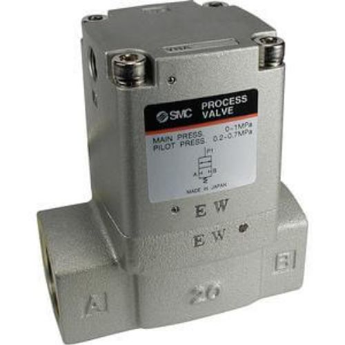 SMC Axial type Pneumatic Actuated Valve, G 1/2in to Rc (taper) Rc 1/2in, 1 MPa